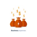 Venture capital, fundraising concept, business loan, company expenses, mutual fund, vector icon Royalty Free Stock Photo