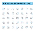Venture capital and private equity linear icons set. Funding, Investment, Growth, Equity, Strategic, Capital, Portfolio