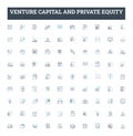 Venture capital and private equity vector line icons set. Venture, Capital, Private, Equity, Investing, Financing Royalty Free Stock Photo