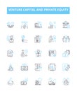 Venture capital and private equity vector line icons set. Venture, Capital, Private, Equity, Investing, Financing Royalty Free Stock Photo