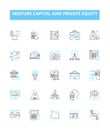 Venture capital and private equity vector line icons set. Venture, Capital, Private, Equity, Investing, Financing Royalty Free Stock Photo