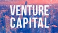 Venture Capital theme with abstract network patterns and skyscrapers