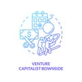 Venture capitalist downside blue gradient concept icon