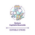 Venture capitalist downside concept icon