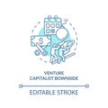 Venture capitalist downside turquoise concept icon