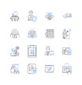 Venture capitalist line icons collection. Investment, Funding, Entrepreneurship, Startups, Innovation, Risk, Growth