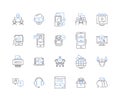 Venture community line icons collection. Venture, Community, Startups, Entrepreneurs, Innovation, Funding, Investment