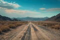 Venture down remote desert road, exploring barren landscape expanses