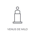 Venus de milo linear icon. Modern outline Venus de milo logo con