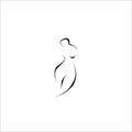 venus line illustration logo design body shape