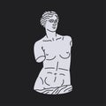 Venus of Milos statue black concept. Goddess Aphrodite.