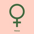 Venus. Planet symbol. Vector color sign. Astrological calendar. Hinduism, Indian or Vedic astrology