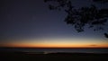 Venus and star cluster Pleiades over sea Royalty Free Stock Photo