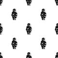Venus of stone age icon in black style isolated on white background. Stone age pattern. Royalty Free Stock Photo