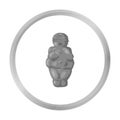 Venus of stone age icon in monochrome style isolated on white. Stone age symbol.