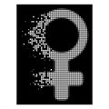 Bright Dissipated Pixelated Halftone Venus Symbol Icon