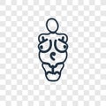 Venus of willendorf concept vector linear icon isolated on trans