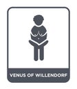 venus of willendorf icon in trendy design style. venus of willendorf icon isolated on white background. venus of willendorf vector