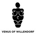 Venus of willendorf icon vector isolated on white background, lo