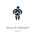 Venus of willendorf icon vector. Trendy flat venus of willendorf icon from stone age collection isolated on white background.