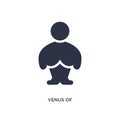 venus of willendorf icon on white background. Simple element illustration from stone age concept
