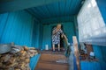 Vepsian local women in them rural home.