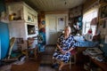 Vepsian local women in them rural home.