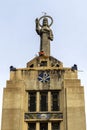 Athlete rappels down the Sagrado Coracao de Jesus sanctuary Royalty Free Stock Photo