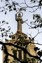 Athlete rappels down the Sagrado Coracao de Jesus sanctuary Royalty Free Stock Photo