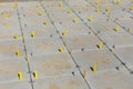 Veranda tiles with yellow distance keeper