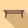 Veranda wood bench icon flat vector. Space garden