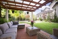 Verandah with modern garden furniture