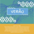 Verao, summer portuguese text.