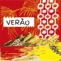 Verao, summer portuguese text.