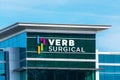 Verb Surgical sign at company headquarters in Silicon Valley, high-tech hub of San Francisco Bay Area