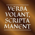 Verba volant, scripta manent, Translation: Words fly, writings remain. Latin quotes about success