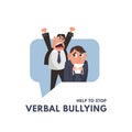 Verbal bullying between a boss and office worker. Workplace harassment illustration in cartoon style. Vector workplace bullying