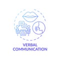 Verbal communication dark blue gradient concept icon