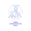 Verbal communication skills blue gradient concept icon