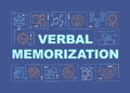 Verbal memorization word concepts dark blue banner