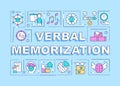 Verbal memorization word concepts turquoise banner