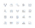 Verbalization line icons collection. Articulation, Verbalization, Communication, Expression, Speech, Language, Dialogue