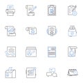 Verbiage line icons collection. Language, Phrasing, Diction, Expression, Prose, T, Vocabulary vector and linear