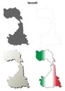 Vercelli blank detailed outline map set