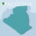 Verctor Map of cities and roads in Algeria. Royalty Free Stock Photo