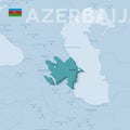 Verctor Map of cities and roads in Azerbaijan.