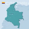 Verctor Map of cities and roads in Colombia.