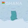 Verctor Map of cities and roads in Ghana.