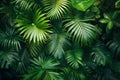 Verdant Jungle Leaves with Sunflare. AI Generated