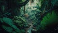 Verdant Jungle, Lush Life Wallpaper. Generative AI